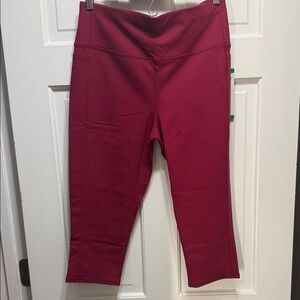 Skechers go walk mid calf beet red active leggings